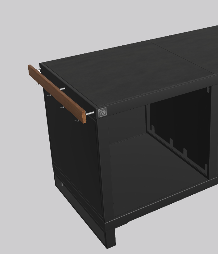 Hook set Seite Stainless steel/Holz Right