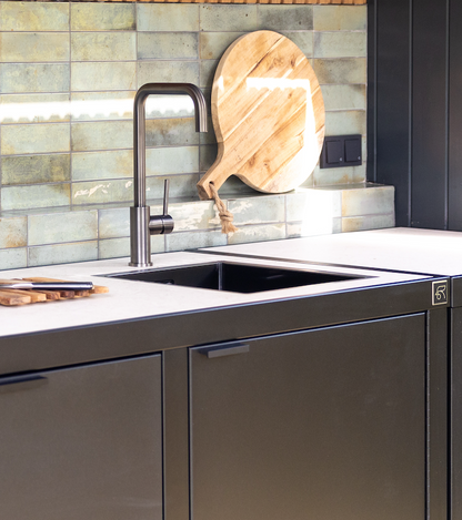 Sink and Tap Gun Metal
